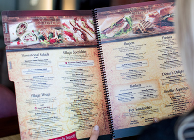 Synthetic paper like PPG TESLIN substrate is often used for printed restaurant menus that must stand up to abuse from water, oil and handling. 