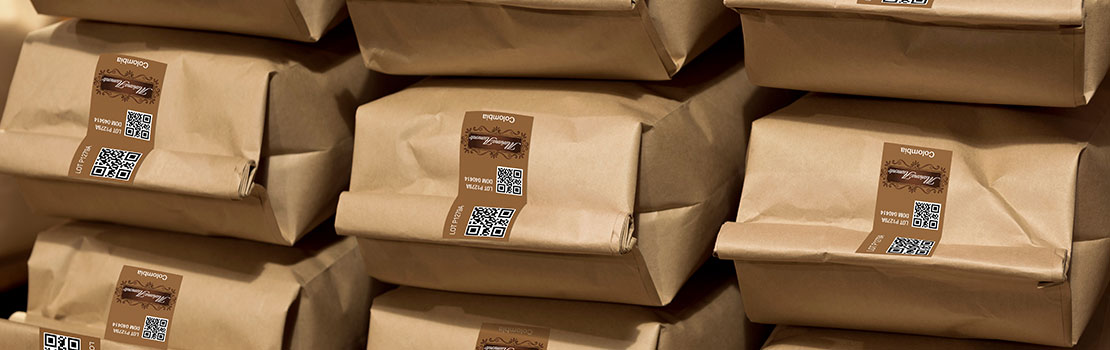 Tamper evident labels on coffee bags